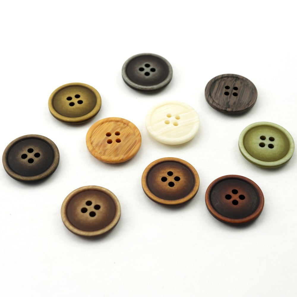 11.5-25mm Zöld Barna Gyanta Négylyukú Gombok 100 Csomag (10 Szín)