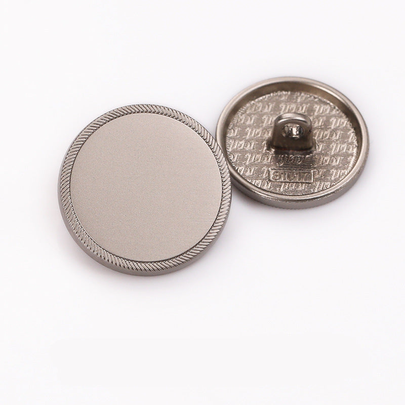 Round Serrated Edge Flat Metal Shank Buttons – 20Pcs