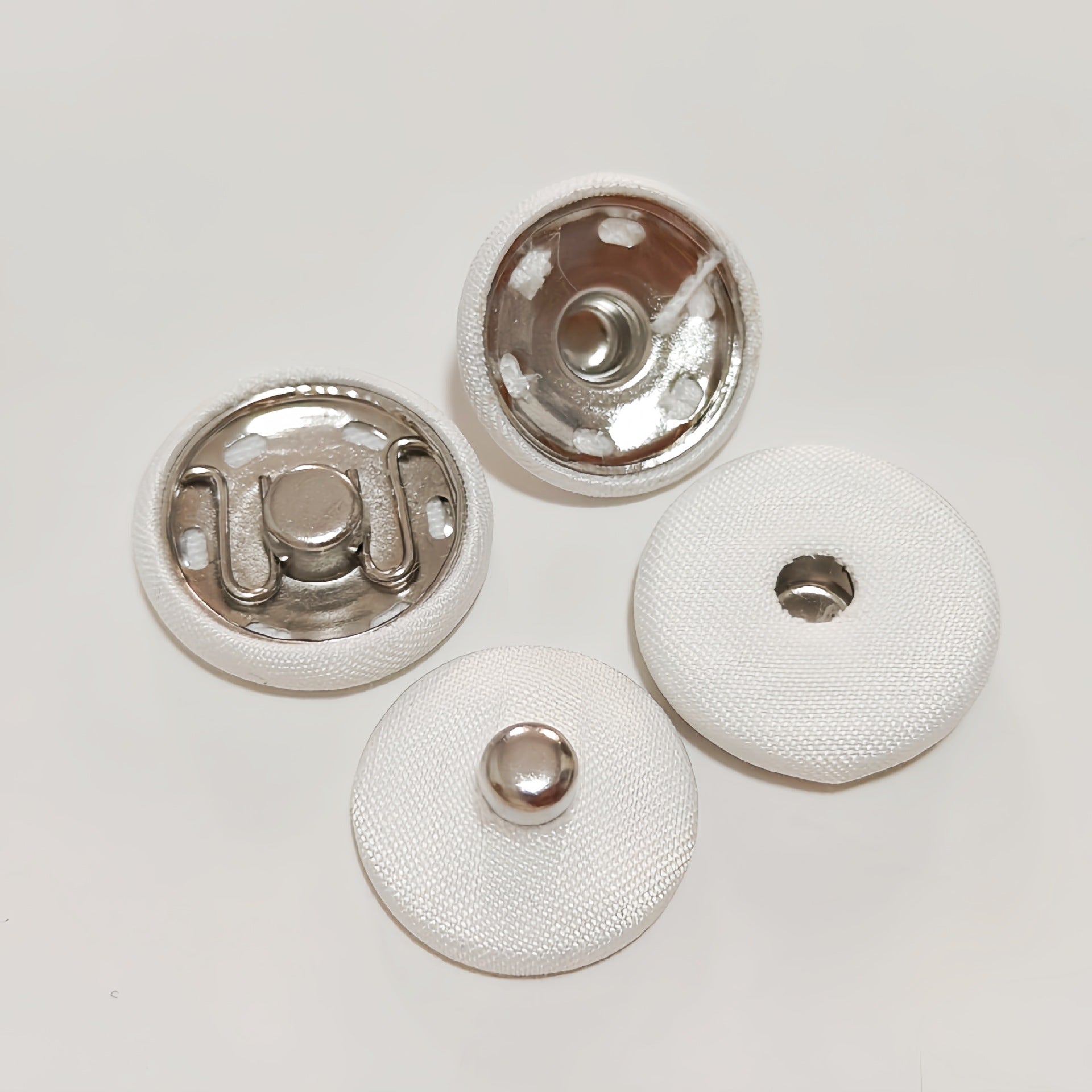 13-28mm Weiße Schwarze Stoffbedeckte Unsichtbare Metall Druckknöpfe 20 Stück