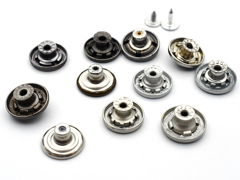 Hollow Round Metal Shank Stud Buttons for Denim Clothing 21 Pack