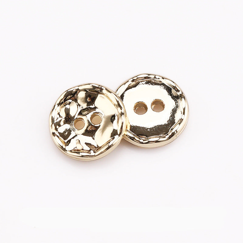 Round 2-Hole Metal Buttons 11mm Set of 30 – Gunmetal Gold Matte Silver