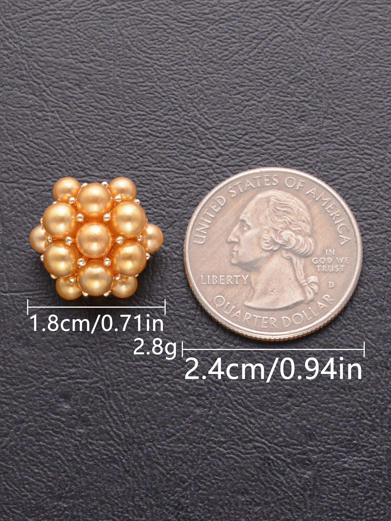 Floral 3D Pearl Hand-Sewing Decorative Metal Buttons 10 Pack
