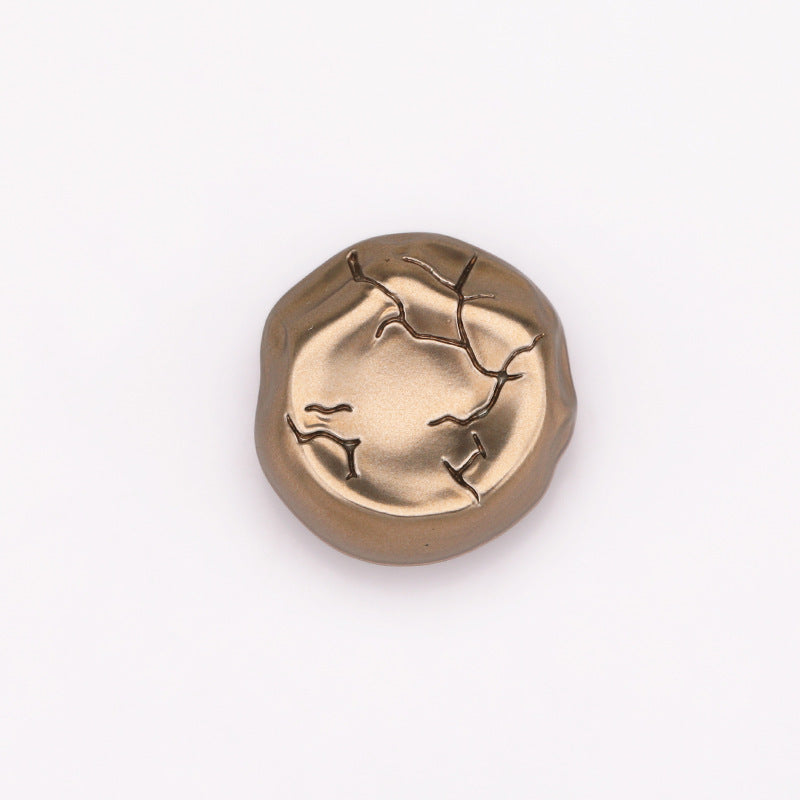 Concave Crackle Metal Shank Buttons Set of 20,Sand Gold Silver Bronze