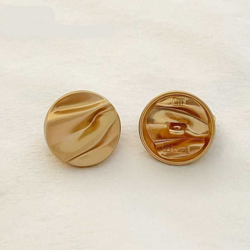 Gold Wave Pattern Metal Shank Buttons 20pcs