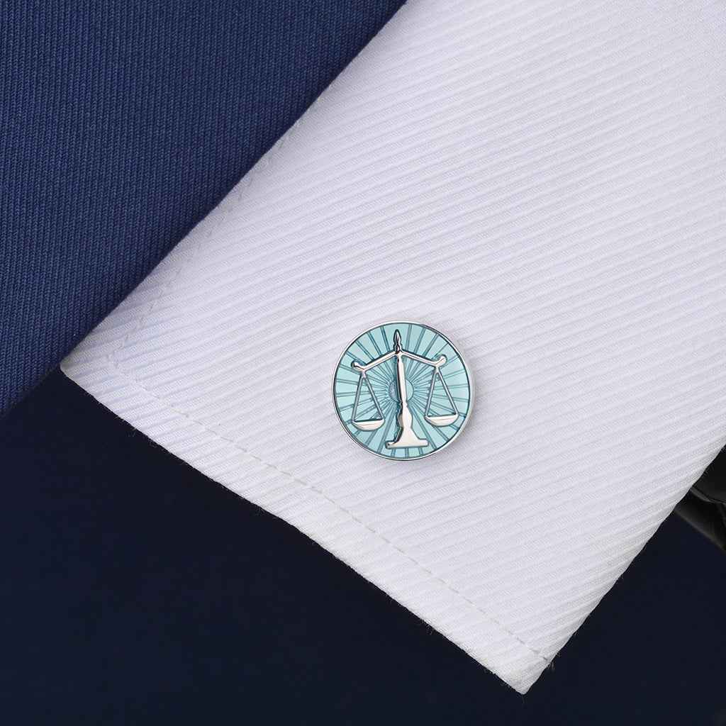 Blue Balance Scale Cufflinks