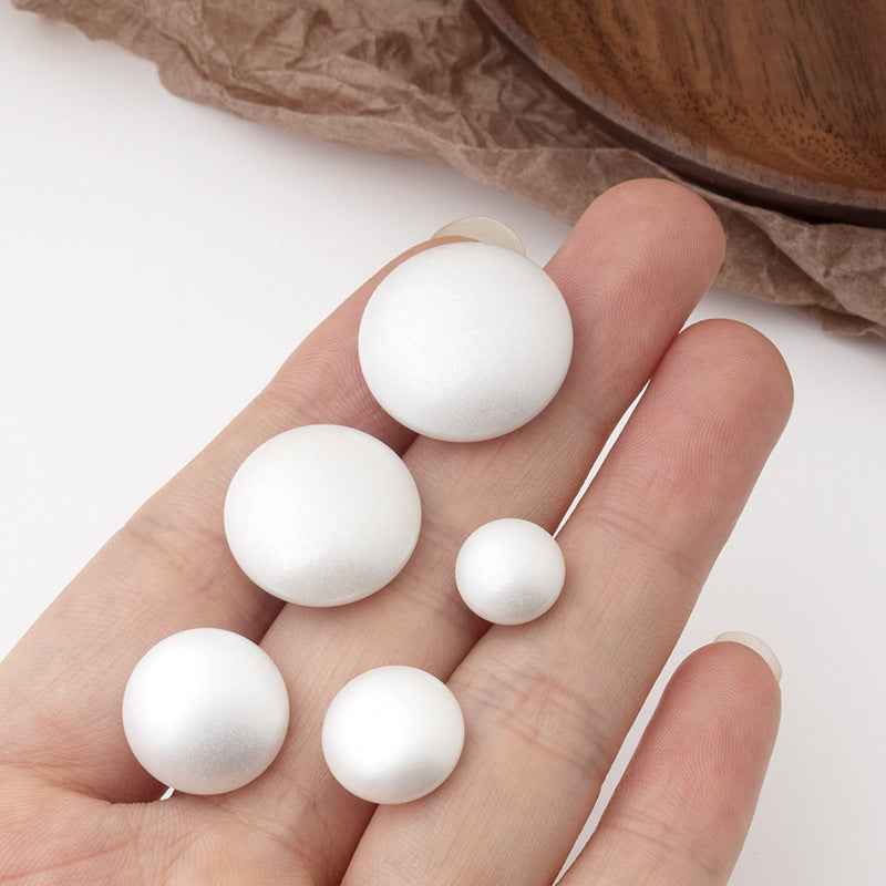Round White Pearl Buttons Metal Shank (10mm,13mm,15mm,18mm,20mm)30Pcs