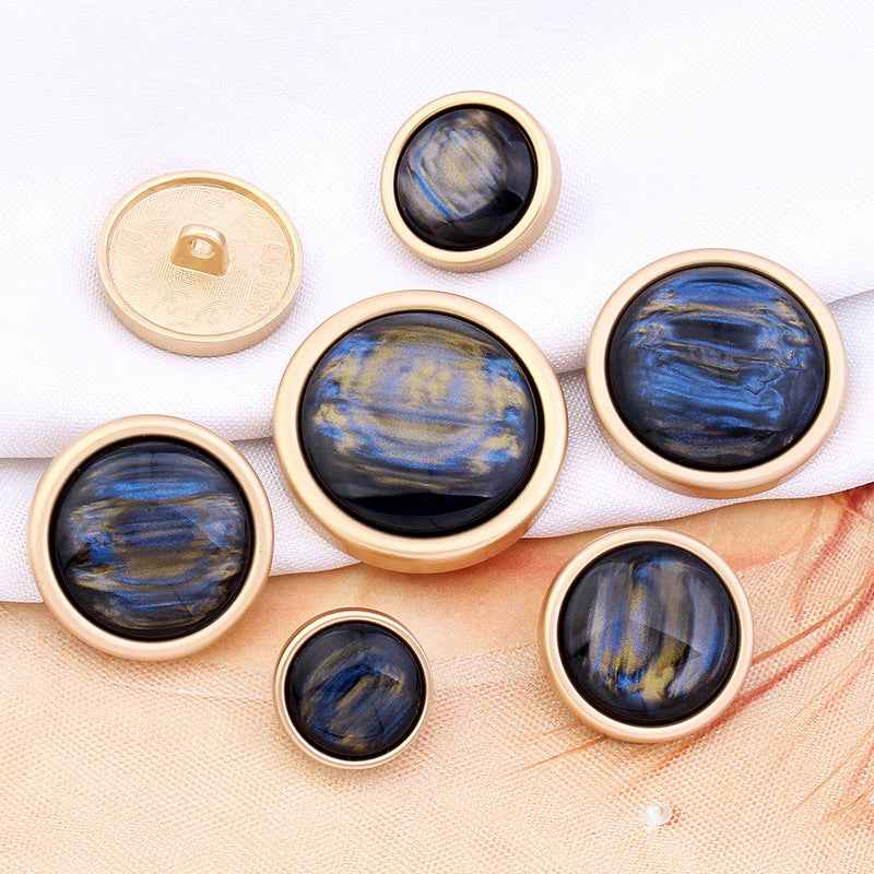 15-28mm Cat's Eye Gemstone Shank Buttons Gold White & Blue-Black 36pcs