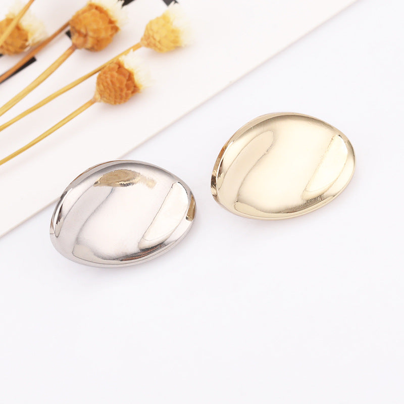 Egg Shape Twisted Metal Shank Buttons Set of 20 – Light Gold & Nickel