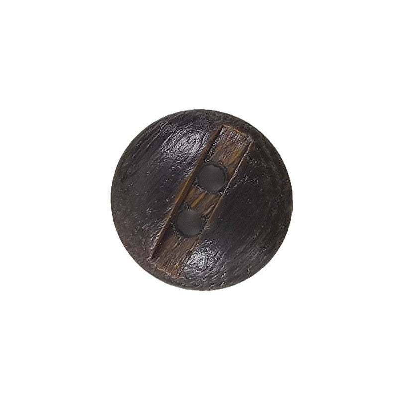 12.5mm Natural Wood Buttons Brown Vintage Grooved Round 2-Hole 40pcs