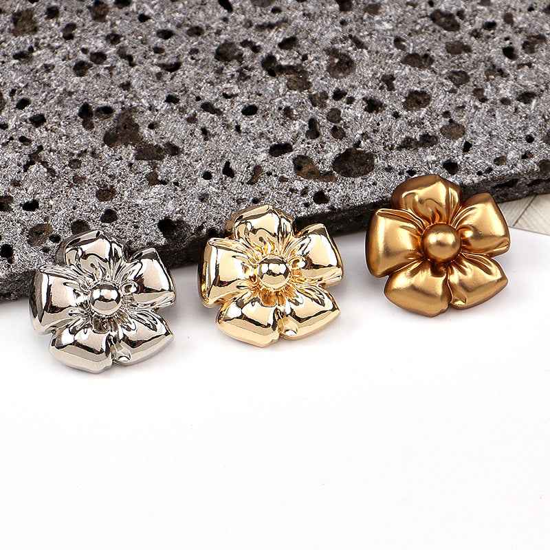 24L/28L/32L/36L Flower Floral Metal Shank Buttons 20pcs