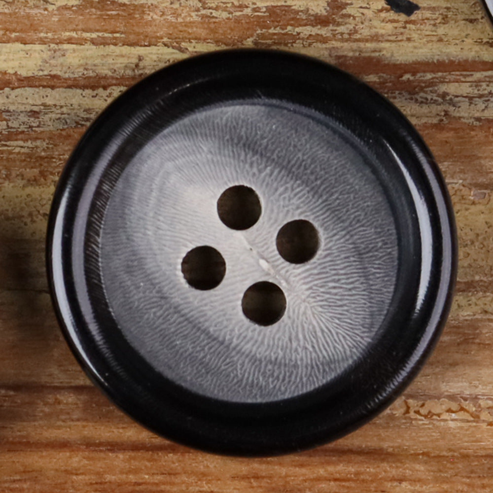 Black Natural Handmade Horn Buttons 4-Hole for Coat & Jacket | Pack of 20