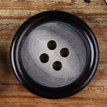 Black Natural Handmade Horn Buttons 4-Hole for Coat & Jacket | Pack of 20