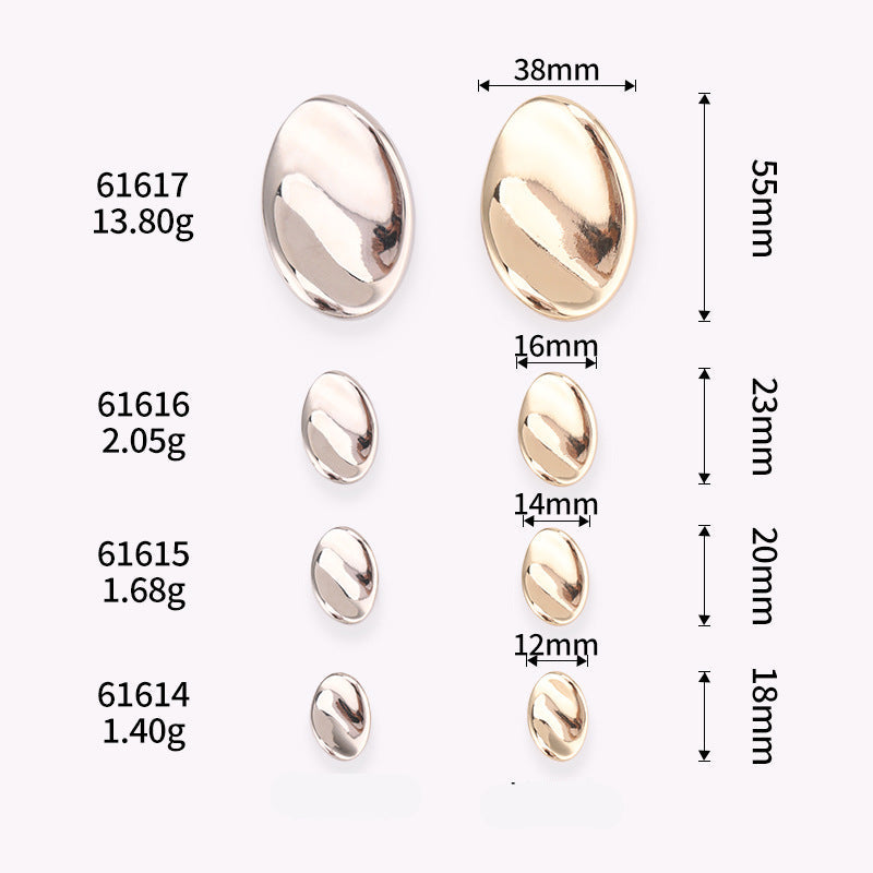 Egg Shape Twisted Metal Shank Buttons Set of 20 – Light Gold & Nickel