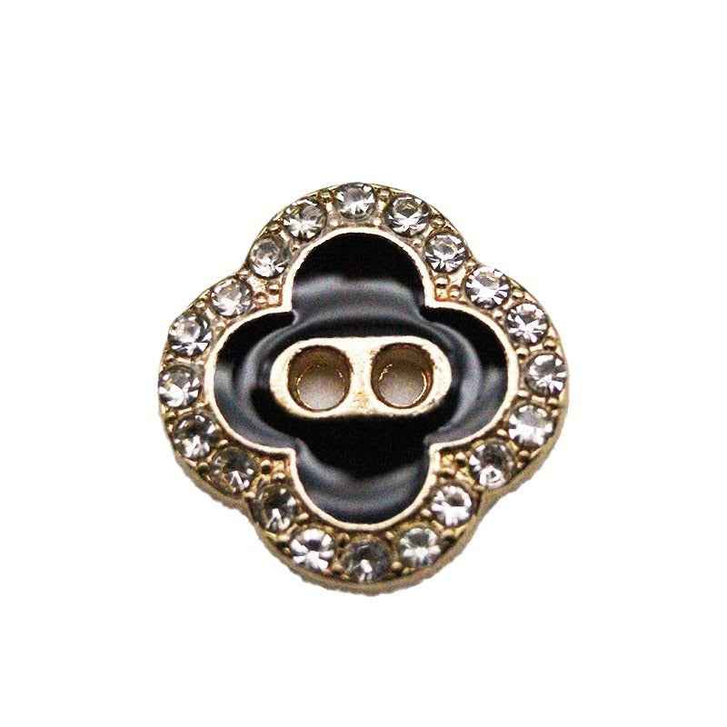 12mm Retro Clover Square 2-Hole Shirt Decorative Metal Buttons 20pcs
