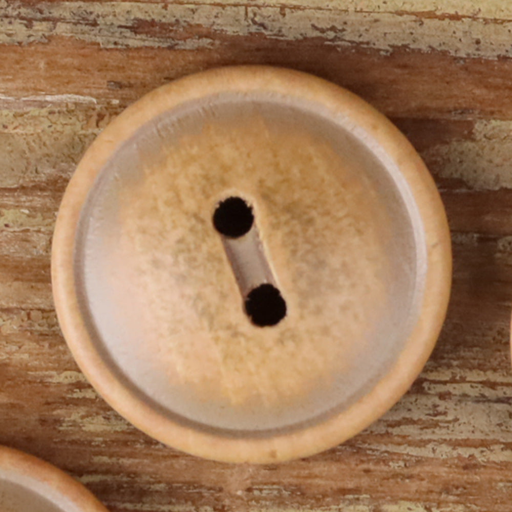Round Wood 2-Hole Buttons 30pcs for Children's Clothing Cotton Shirts Coats