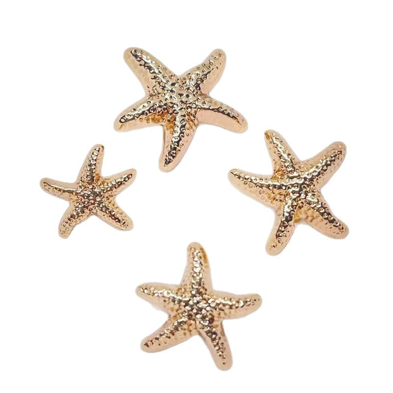 Ocean Series Starfish Metal Shank Buttons 48 Pack