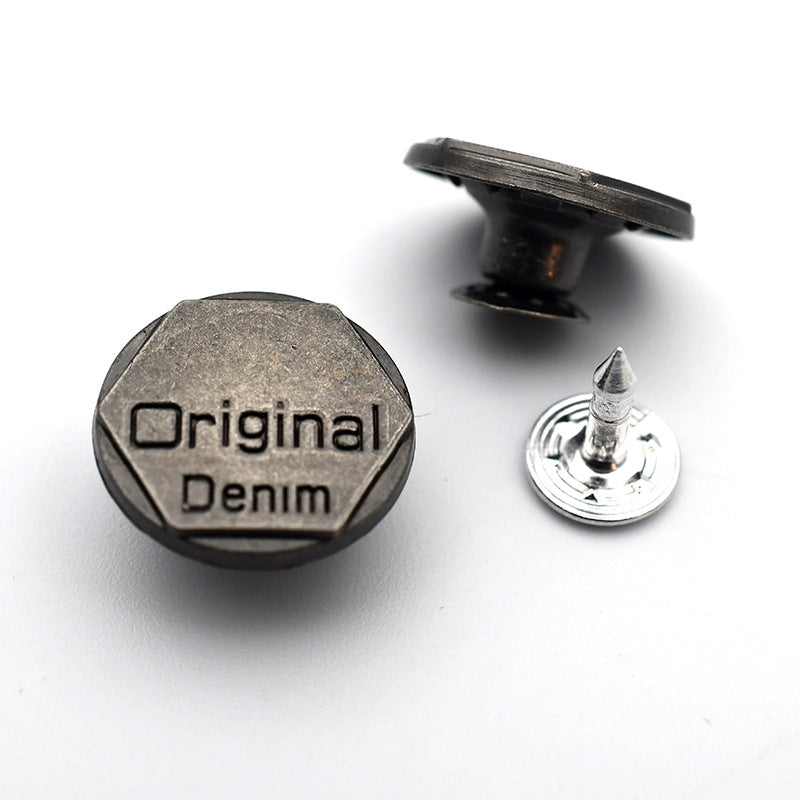 Hollow Round Metal Shank Stud Buttons for Denim Clothing 21 Pack