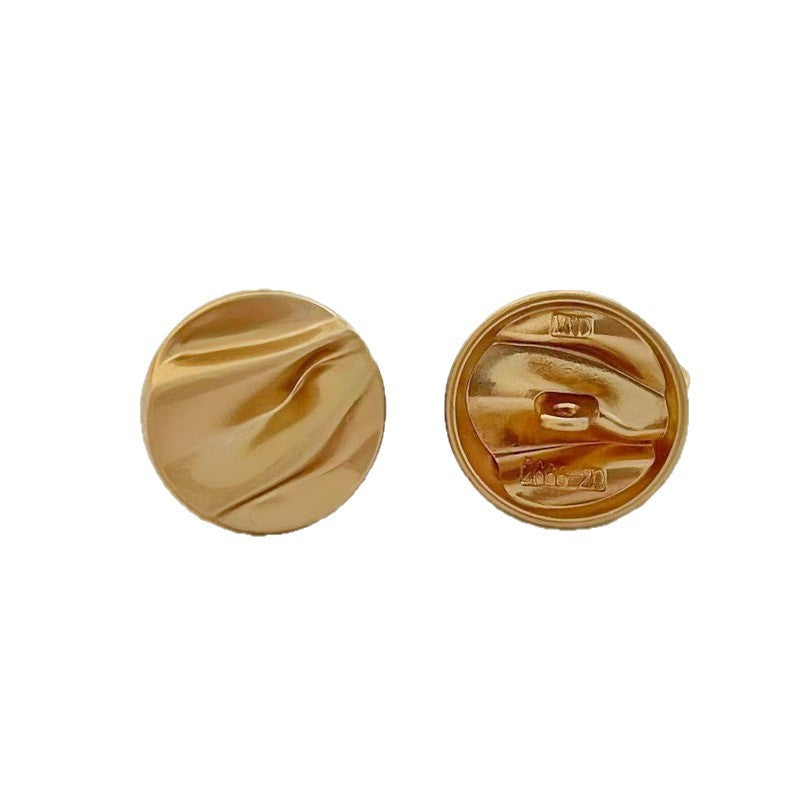 Gold Wave Pattern Metal Shank Buttons 20pcs