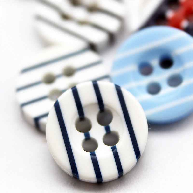 11.5mm Colorful Resin Striped Buttons for School Uniforms 980 Pack