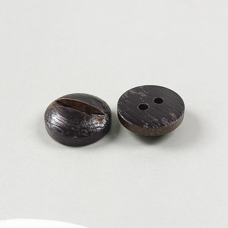 12.5mm Natural Wood Buttons Brown Vintage Grooved Round 2-Hole 40pcs