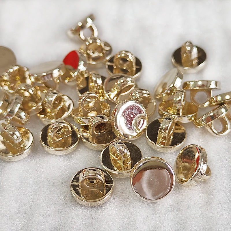 Botões de Metal com Acabamento em Ouro Eletroplated de 10-25mm com Shank Plano 30pcs