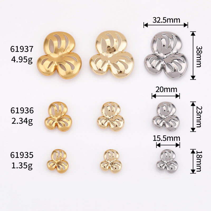 Hollow Flower Metal Shank Buttons Set of 20
