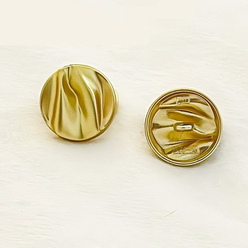 Gold Wave Pattern Metal Shank Buttons 20pcs