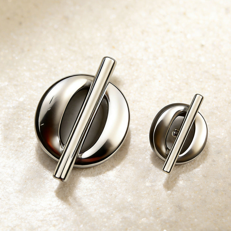"1 and 0" Hollow Geometric Metal Buttons 20pcs
