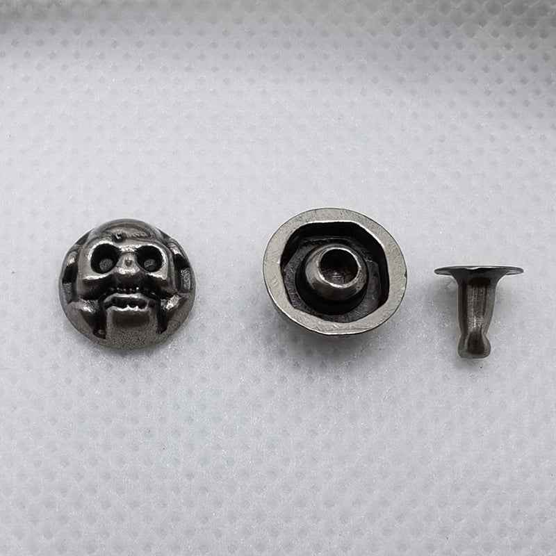 Gothic Punk Zinc Alloy Skull Rivets Vintage Silver 42 Pack(7 Styles)