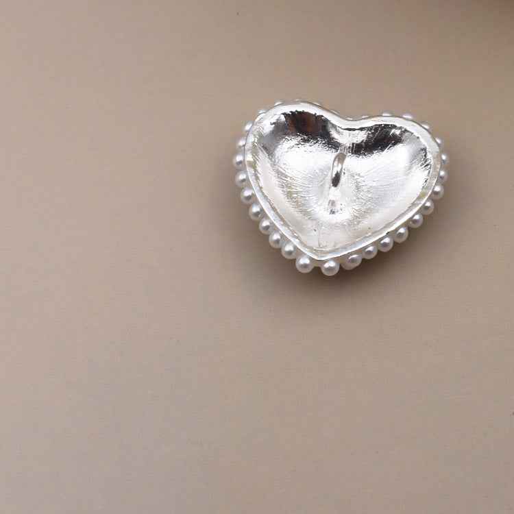 Heart Pearl Rhinestone Luxury Metal Buttons for Cardigans 12pcs