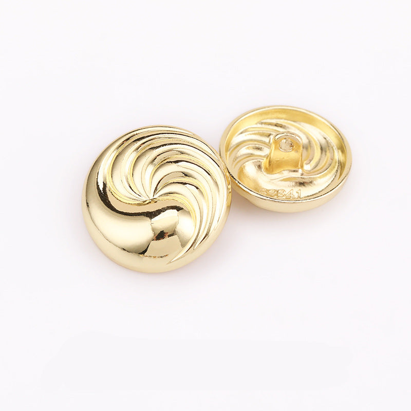 Spiral Textured Round Metal Shank Buttons Set of 20