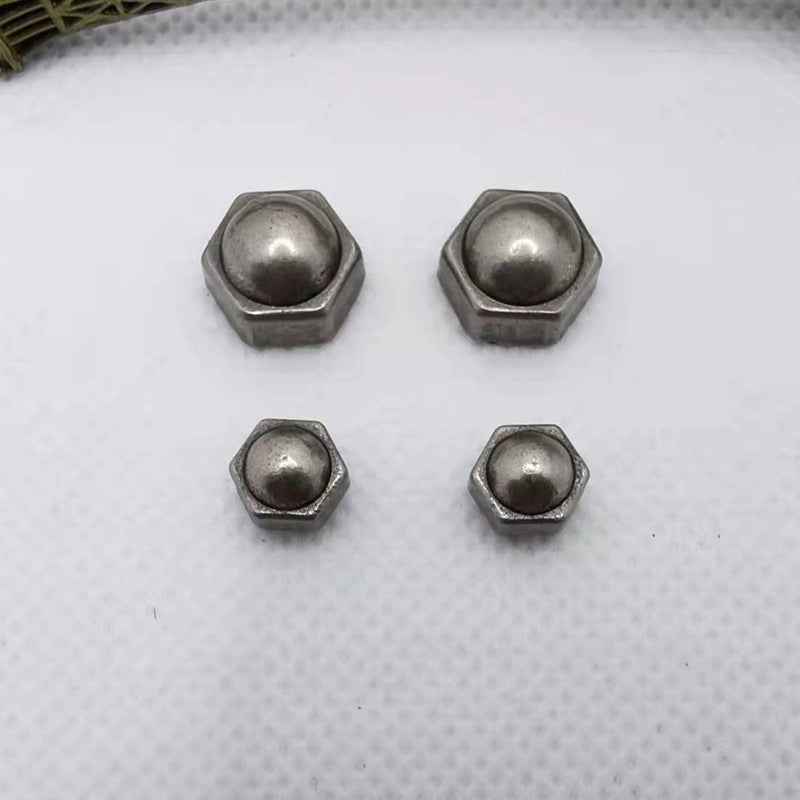 8/10MM Vintage Punk Hexagon Studs Antique Silver Alloy Rivets 30 Pack