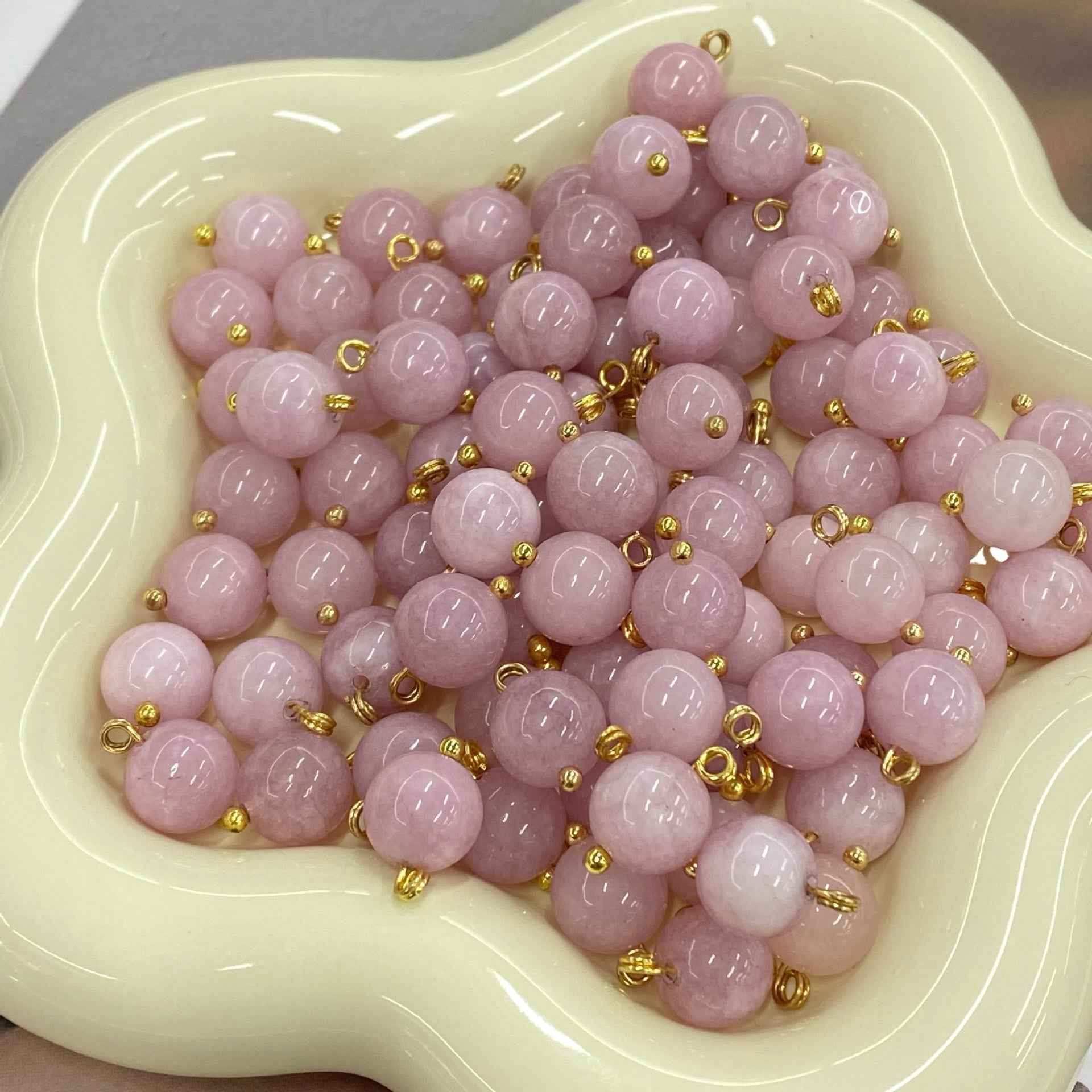 10mm Chinese Style Natural Jade Stone Buttons 20pcs
