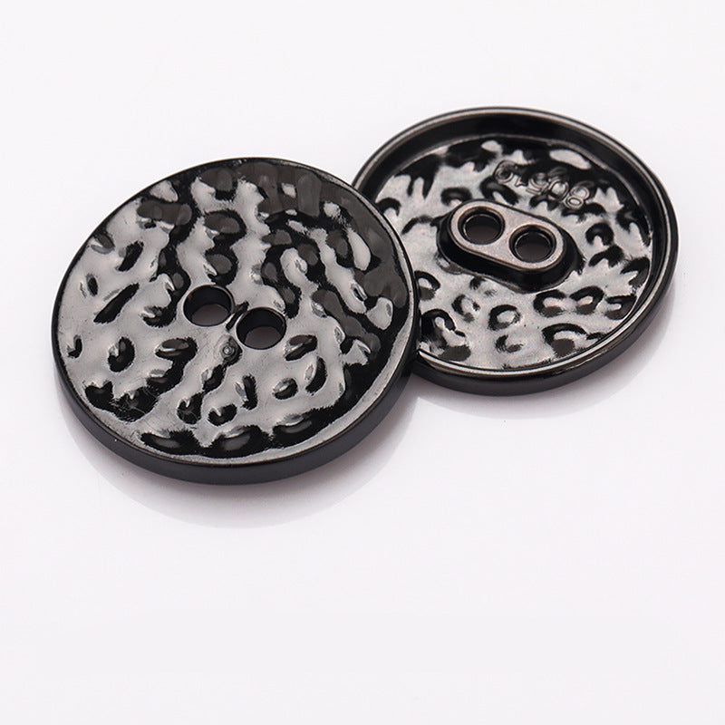 Concave Textured 2-Hole Metal Buttons Set of 20 – Gold Black Sand Gold