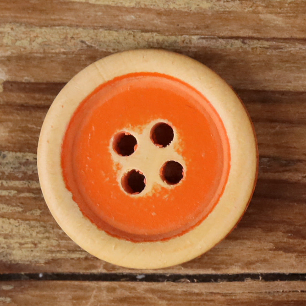Dopamine Color Series Round 4-Hole Wood Buttons – Set of 30
