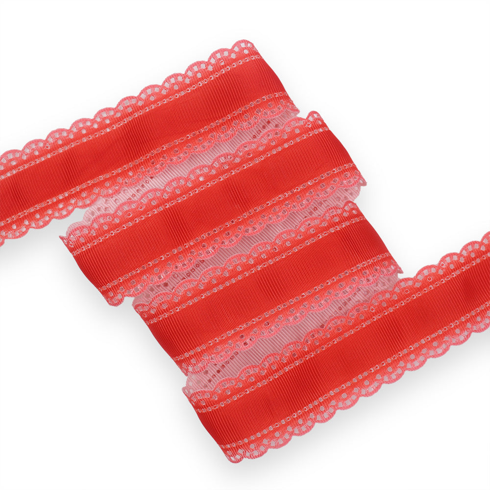 30mm Klassisches Spitzen-Gradient-Rippband 4 Farben 20 Yards