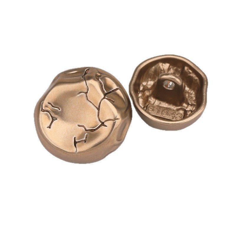 Concave Crackle Metal Shank Buttons Set of 20,Sand Gold Silver Bronze