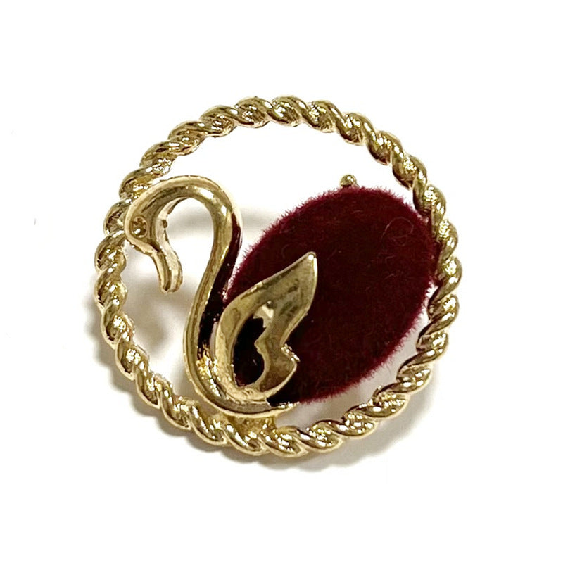 23MM Hohlgoldrand Blumen Schwan Flock Metallknopf 6 Stück