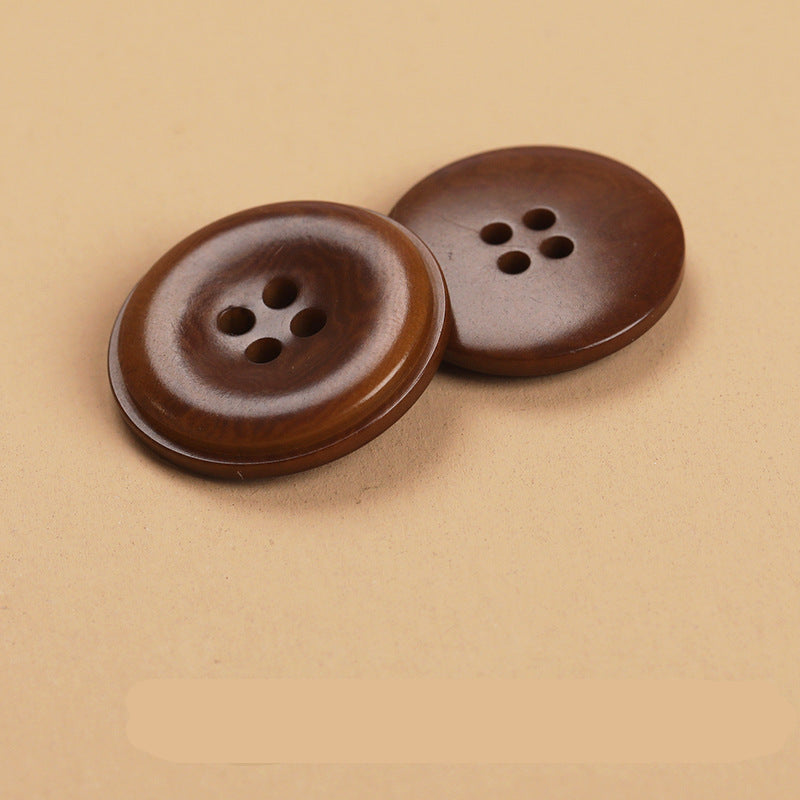 Natural Fruit Shell 4-Hole Buttons Set of 20 – Black Brown Ivory Round