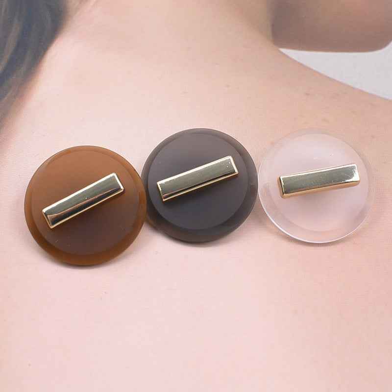 23/25mm Transparent/Black/Brown Dual-color Metal Resin Shank Buttons