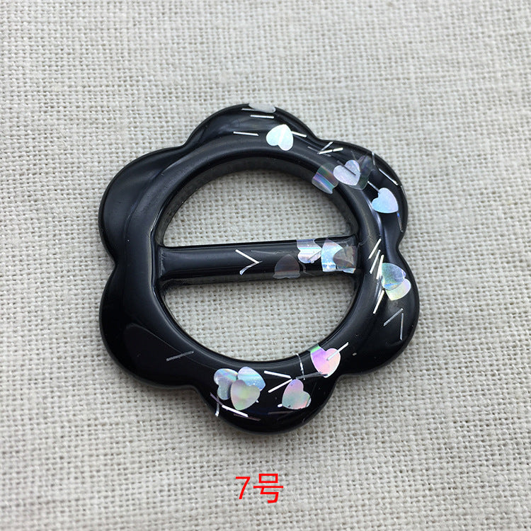 25mm Adjustable Flower Resin Buckle Button for T-Shirts Scarves 10pcs