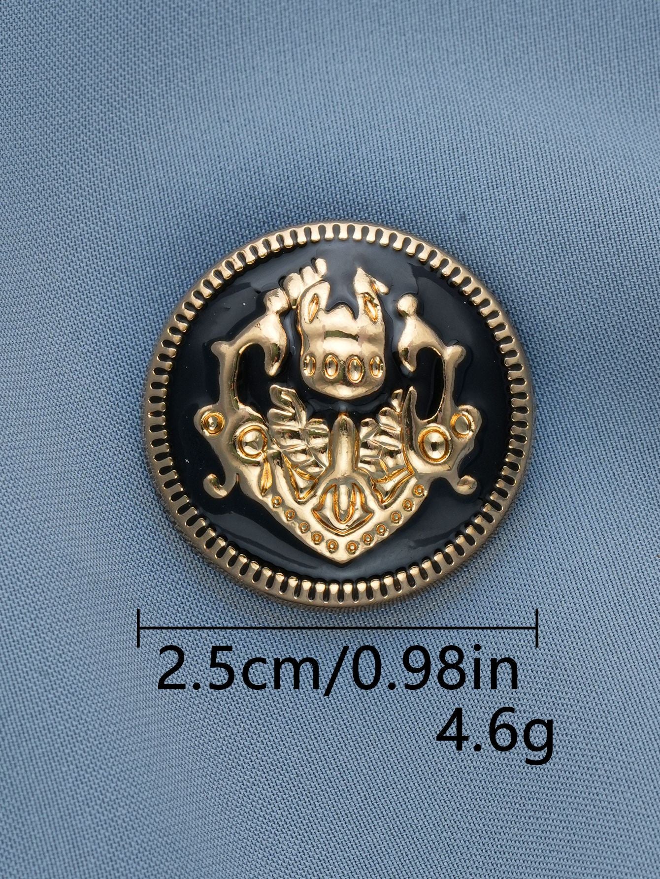 British Style Embossed Decorative Metal Shank Buttons 30pcs Mixed Size