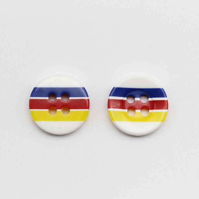 12mm Round 4-Hole Candy Color Striped Resin Buttons 100pcs
