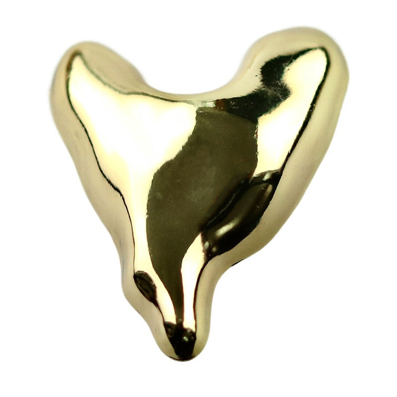 30MM Bright Silver Gold Teardrop Heart Shape Metal Shank Buttons 20pcs