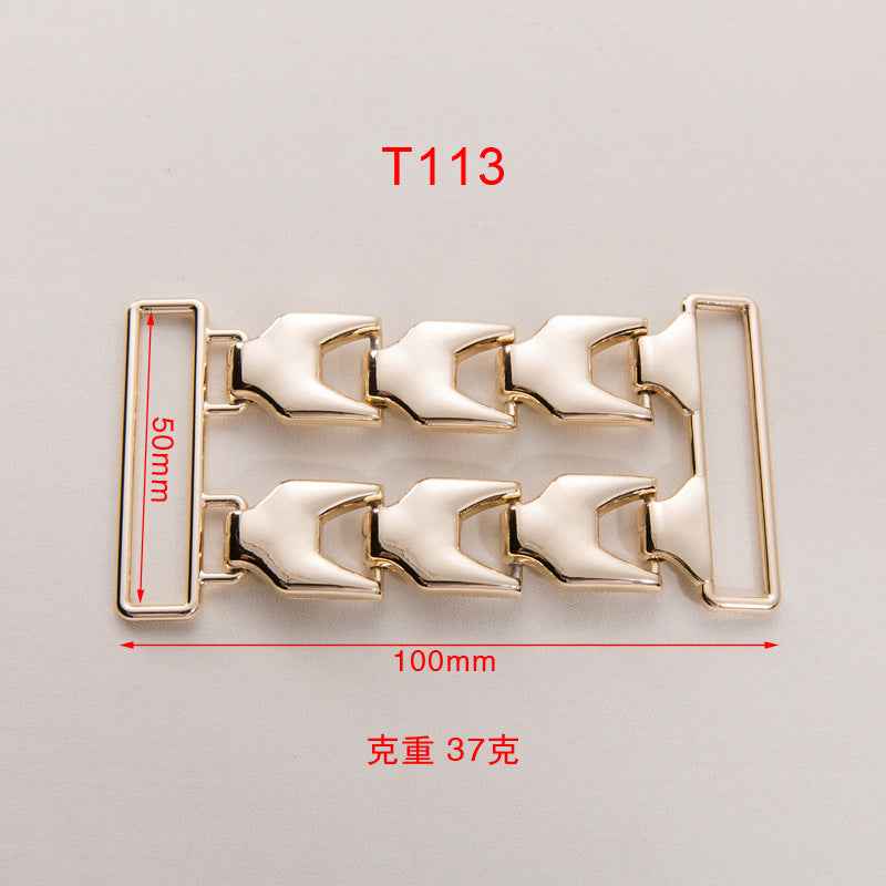 100x50mm Gold & Silver Double Row Metal Chain Buckle 20 Pack