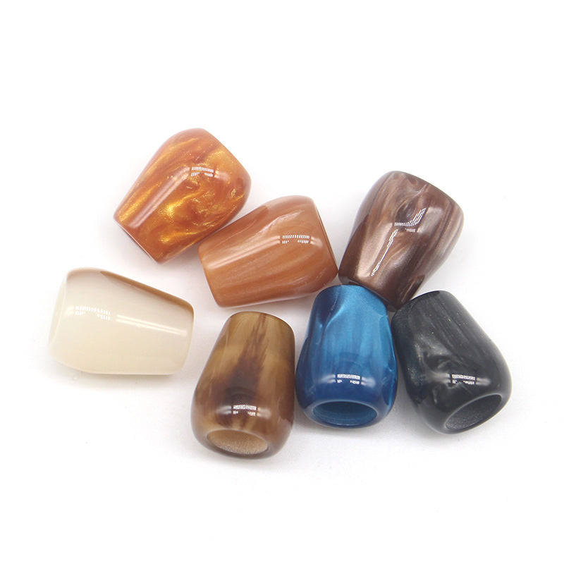 Pearlescent Resin Kord-Endkappen mit großem Loch, mehrfarbig (u.a. beige, blau, schwarz)
