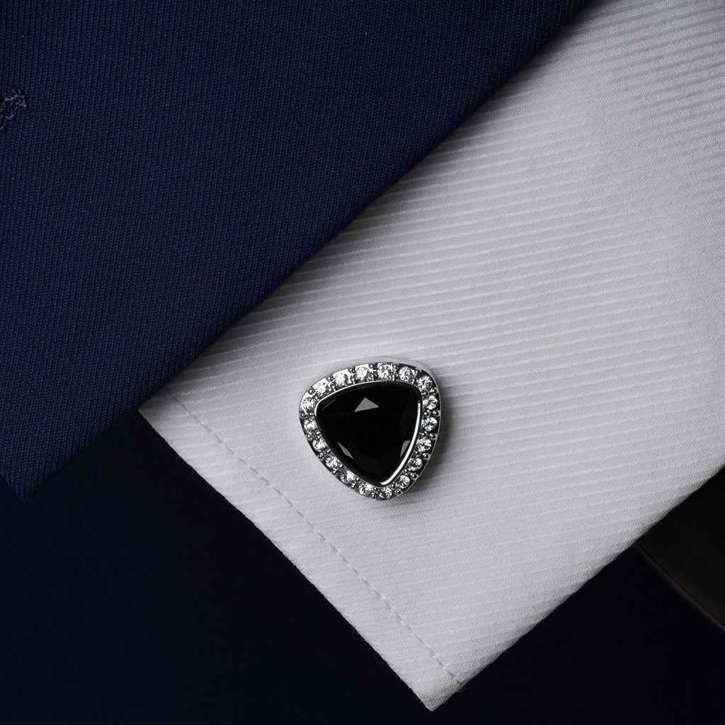 18mm Triangle Black Onyx Cufflinks
