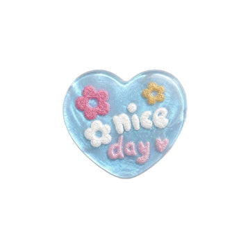 3D Embroidered Resin Heart-Shape Colorful Buttons for Kids Clothing 15pcs