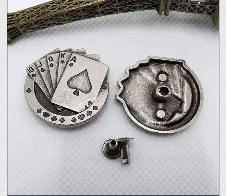 Vintage Silver Alloy Heart Poker Studs Rivets for Jeans 30 Pack