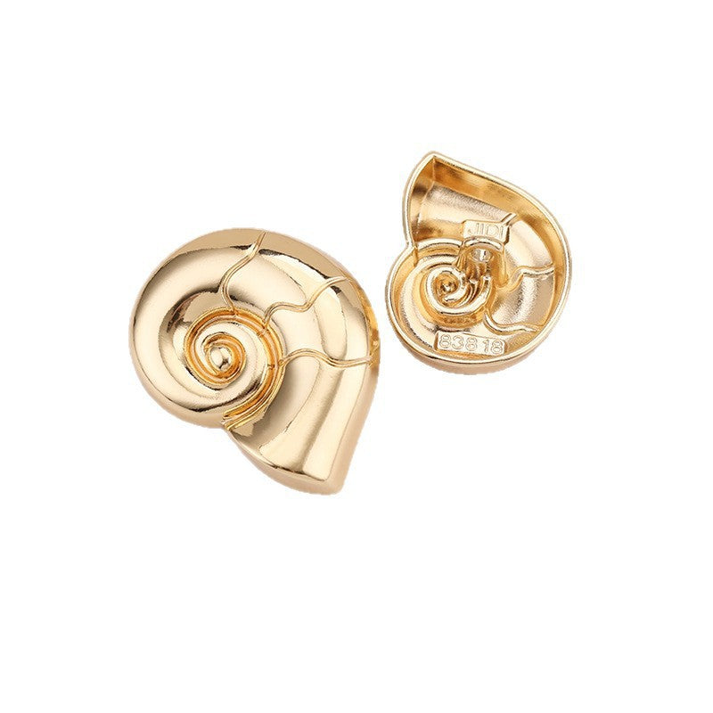Snail Shape Metal Shank Buttons Set of 20 – Light Gold & Nickel Silver